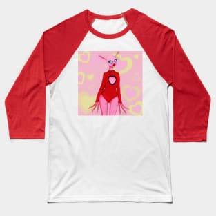 Pink Hearts Alien Baseball T-Shirt